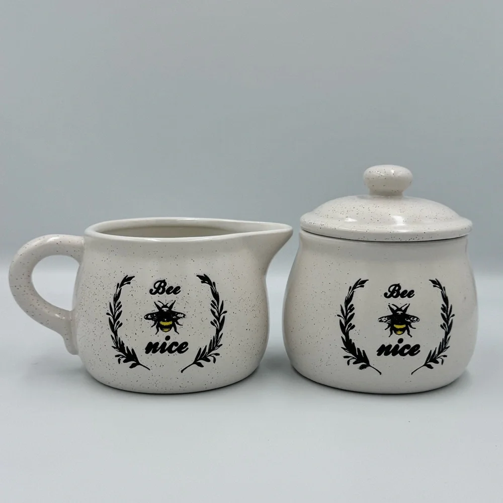 Bee Collection “Bee Nice” Ceramic Sugar & Creamer Set